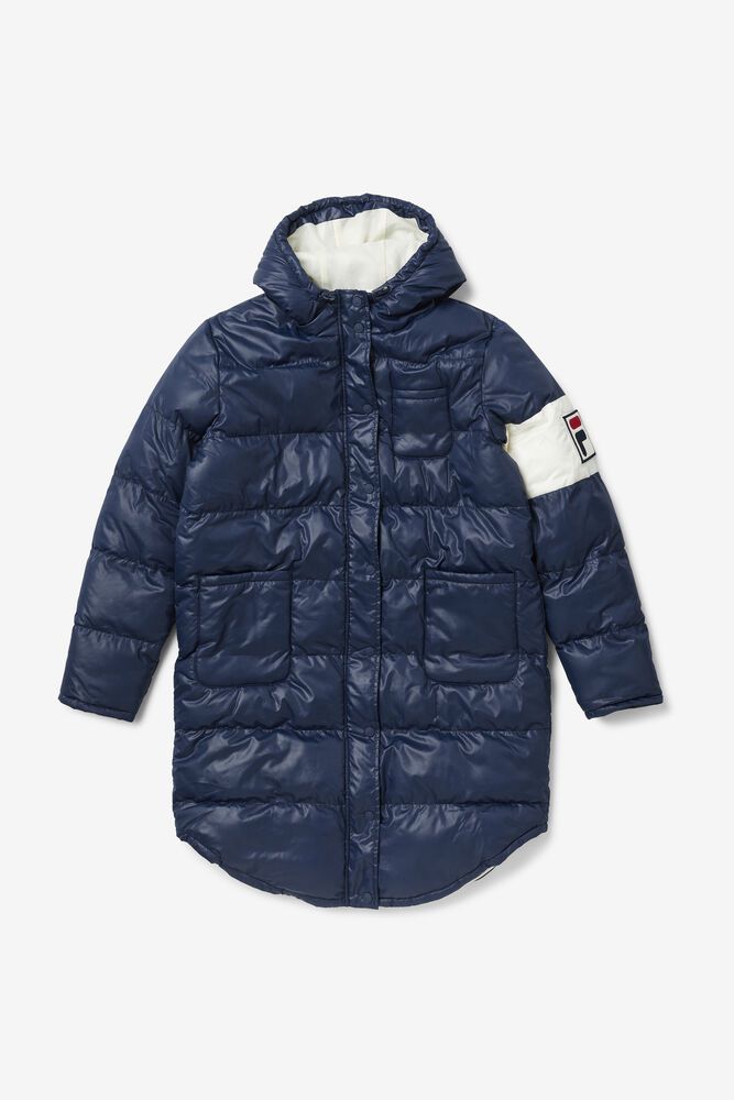 Fila Jacket Womens Navy Luisa Quilted Puffer Coat - Ireland 02389-VKXE